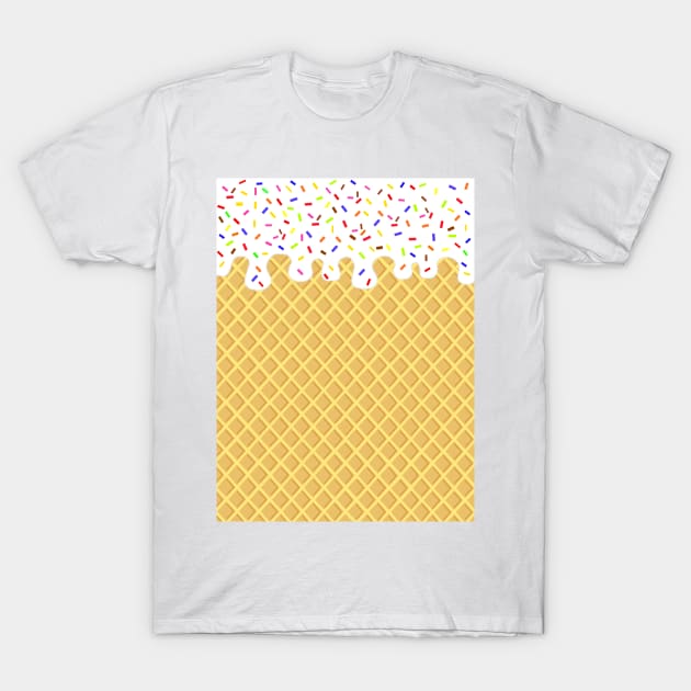 Vanilla Waffle Cone Ice Cream Lover T-Shirt by SartorisArt1